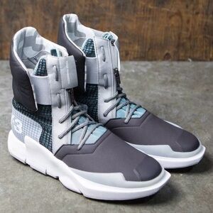 Men's Adidas Y-3 NOCI High top Silver Metallic/White Yohji Yamamoto Sneakers